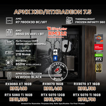 Load image into Gallery viewer, # DOTATECH APNX X3D/RTXRADEON 7.5 - CUSTOM PC GAMING PACKAGE # R7 7800X3D + GPU Option(s)