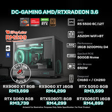 Load image into Gallery viewer, # DOTATECH DC-GAMING AMD/RTXRADEON 3.6 PC GAMING PACKAGE / 16GB DDR4 / 500GB SSD / CPU R5 5500 + GPU Option(s)
