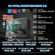 Load image into Gallery viewer, # DOTATECH DC-INTEL/ARCRTXRADEON 3.2 - CUSTOM PC GAMING PACKAGE # i5-14400F + GPU Option(s)