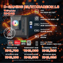 Load image into Gallery viewer, # DOTATECH D-GAMING R5/RTXRADEON 1.8 - CUSTOM PC GAMING PACKAGE # R5 5500 + GPU Option(s)