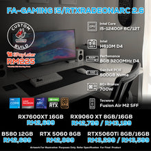 Load image into Gallery viewer, # DOTATECH FA-GAMING i5/RTXRADEONARC 2.6 - CUSTOM PC GAMING PACKAGE # i5 12400F + GPU Option (s)