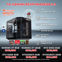 Load image into Gallery viewer, # DOTATECH FA-GAMING R5/RTXRADEON 3.3 PC GAMING PACKAGE / 8GB DDR4 / 500GB SSD / CPU R5 5500 + GPU Option(s)