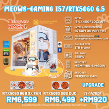 Load image into Gallery viewer, DOTATECH MEOWS-GAMING i57/RTX5060 6.5 - CUSTOM PC GAMING PACKAGE - i5 14400F / i7 14700F + GPU Option(s)