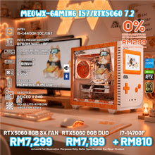 Load image into Gallery viewer, # DOTATECH MEOWX-GAMING i57/RTX5060 7.2 - CUSTOM PC GAMING PACKAGE # Intel Core i5-14400F With GPU Option(s)