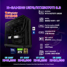 Load image into Gallery viewer, # N-GAMING U579/RTX5070Ti 8.3 PC GAMING PACKAGE / 16GB DDR5 / 1TB SSD / RTX 5070 Ti 16GB + CPU OPTIONS