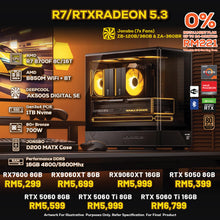 Load image into Gallery viewer, # DOTATECH R7/RTXRADEON 5.3 PC GAMING PACKAGE / 16GB DDR5 / 1TB NVME / CPU R7 8700F + GPU OPTION(S)