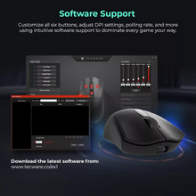 Load image into Gallery viewer, TECWARE EX1 Lightweight Tri-Mode Wireless Gaming Mouse With OLED Display & RGB Charging Dock BLACK / WHITE