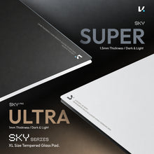 Load image into Gallery viewer, VOICSKY SKY PRO SERIES Ultra Thin 1mm / Super-Thin 1.5mm Tempered Glass Mouse Pad / 500×430mm XL Size / LIGHT / DARK
