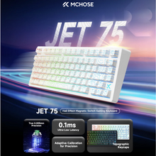 Load image into Gallery viewer, MCHOSE Jet75 Hall Effect Magnetic Switch Keyboard Kailh Magnetic God Switch Topographic Black / White