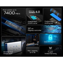 Load image into Gallery viewer, Acer Predator GM7000 PCIe 4.0 Gen4 x4 M.2 2280 NVMe Internal SSD 512GB / 1TB / 2TB / 4TB Performance Gaming / DRAM Cache