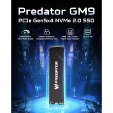Load image into Gallery viewer, Acer Predator GM9 PCIe Gen5×4 NVME 2.0 M.2 2280 Performance SSD 1TB / 2TB / 4TB / Up to 14500 MB/s Read