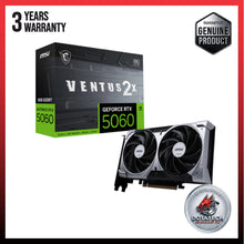 Load image into Gallery viewer, MSI GeForce RTX 5060 VENTUS 2X OC 8GB GDDR7 GPU Black/White 28 Gbps 128bit PCIe 5.0 DX12 DLSS 4 Dual Fan G5060-8V2CW