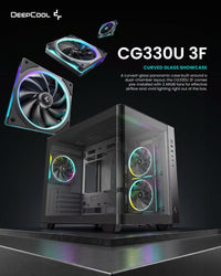 DEEPCOOL CG330U 3F CURVED GLASS M-ATX PC CASE With 3 ARGB FANS BLACK