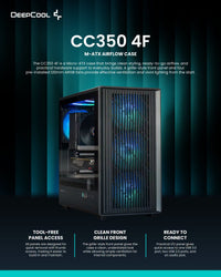 DEEPCOOL CC350 4F M-ATX PC CASE With 4 ARGB FANS BLACK