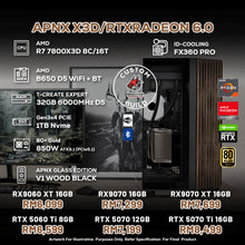 Load image into Gallery viewer, # DOTATECH APNX X3D/RTXRADEON 6.0 - CUSTOM PC GAMING PACKAGE # R7 7800X3D + GPU Option(s)
