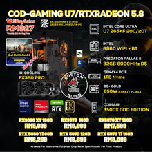 Load image into Gallery viewer, # DOTATECH COD-GAMING U7/RTXRADEON 5.8 - CUSTOM PC GAMING PACKAGE #  U7 265KF + GPU Option(s)
