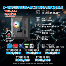 Load image into Gallery viewer, # DOTATECH D-GAMING i5/ARCRTXRADEON 2.6 - CUSTOM PC GAMING PACKAGE #  i5 12400F + GPU Option(s)
