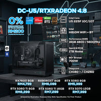DOTATECH DC-U5/RTXRADEON 4.8 PC GAMING PACKAGE 16GB DDR5 / 1TB Nvme / CPU i7-14700F With GPU Options