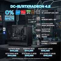 DOTATECH DC-i5/RTXRADEON 4.2 PC GAMING PACKAGE / 16GB DDR4 / 1TB SSD / i5 14400F + GPU OPTIONS