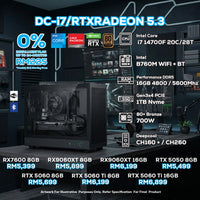 DOTATECH DC-i7/RTXRADEON 5.3 PC GAMING PACKAGE 16GB DDR5 / 1TB Nvme / CPU i7-14700F With GPU Options