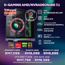 Load image into Gallery viewer, # DOTATECH D-GAMING AMD/NVRADEON16G 7.1 - CUSTOM PC GAMING PACKAGE # AMD RYZEN 7 7800X3D + GPU Option(s)
