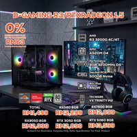 DOTATECH D-GAMING R3/RTXRADEON 1.5 PC GAMING PACKAGE / 8GB DDR4 / 500GB SSD / R5 5500 + GPU OPTIONS