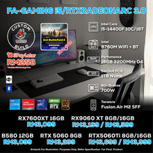 Load image into Gallery viewer, # DOTATECH FA-GAMING i5/RTXRADEONARC 3.0  - CUSTOM PC GAMING PACKAGE #  i5 14400F + GPU Option(s)
