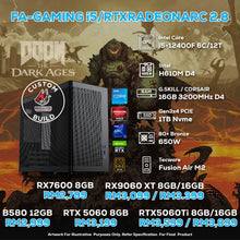 Load image into Gallery viewer, # DOTATECH FA-GAMING i5/RTXRADEONARC 2.8 - CUSTOM PC GAMING PACKAGE # i5 12400F + GPU Option (s)
