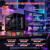 DOTATECH FA-GAMING R5/RTXRADEON 3.1 PC GAMING PACKAGE / 8GB DDR4 / 500GB SSD / R5 5500 + GPU OPTIONS