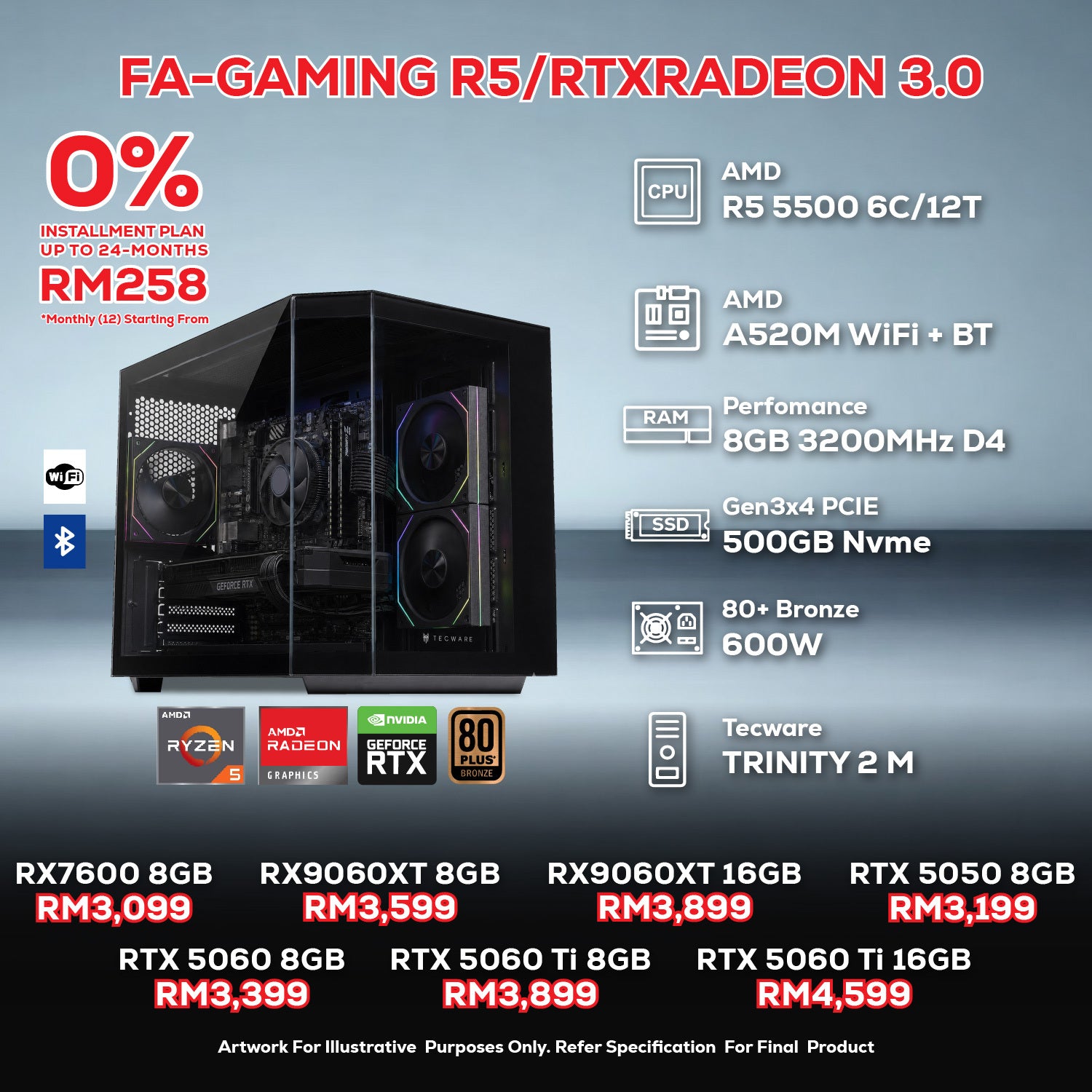 # DOTATECH FA-GAMING R5/RTXRADEON 3.0 PC GAMING PACKAGE / 8GB DDR4 / 5 ...