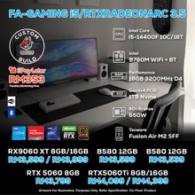Load image into Gallery viewer, # DOTATECH FA-GAMING i5/RTXRADEONARC 3.5  - CUSTOM PC GAMING PACKAGE # i5 14400F + GPU Option(s)
