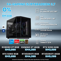 DOTATECH FA-GAMING i5/RTXRADEON 3.7 PC GAMING PACKAGE / 16GB DDR4 / 500GB SSD / i5 14400F + GPU OPTIONS