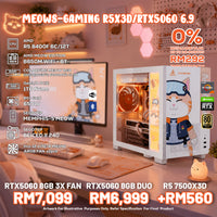 DOTATECH MEOWS-GAMING R5X3D/RTX5060 6.9 - CUSTOM PC GAMING PACKAGE R5 8400F  + GPU Option(s)