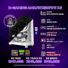 Load image into Gallery viewer, # DOTATECH N-GAMING AMD/RTX5070Ti 7.5 - CUSTOM PC GAMING PACKAGE # CPU Option(s) + RTX5070Ti 16GB / CUSTOM MADE
