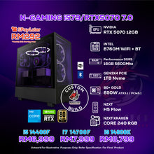 Load image into Gallery viewer, # N-GAMING i579/RTX5070 7.0 PC GAMING PACKAGE / 16GB DDR5 / 1TB SSD / RTX 5070 12GB + CPU OPTIONS
