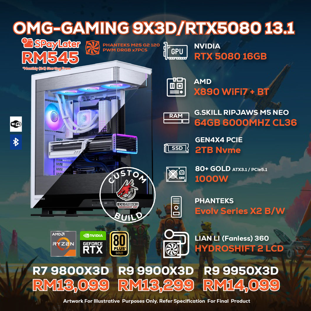 # DOTATECH OMG-GAMING 9X3D/RTX5080 13.1 - CUSTOM PC GAMING PACKAGE / RTX 5080 + CPU Option(s) #
