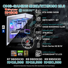 Load image into Gallery viewer, # DOTATECH OMG-GAMING 9X3D/RTX5090 19.3 - CUSTOM PC GAMING PACKAGE #  RTX 5090 32GB + CPU Option(s)
