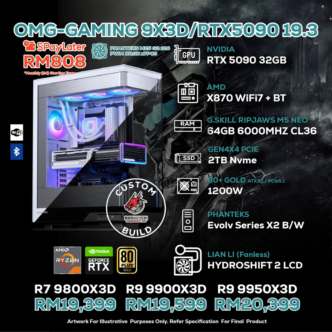 # DOTATECH OMG-GAMING 9X3D/RTX5090 19.3 - CUSTOM PC GAMING PACKAGE #  RTX 5090 32GB + CPU Option(s)