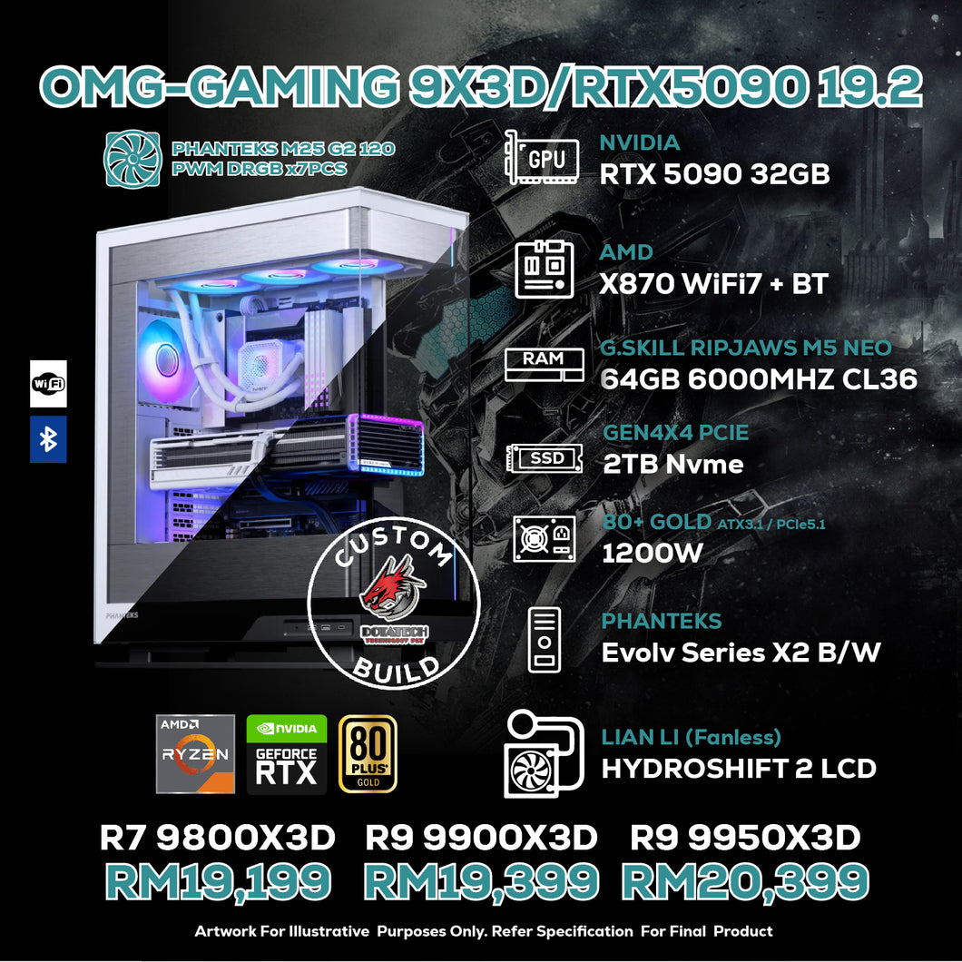 # DOTATECH  OMG-GAMING 9X3D/RTX5090 19.2 - CUSTOM PC GAMING PACKAGE # RTX 5090 + CPU Option(s)