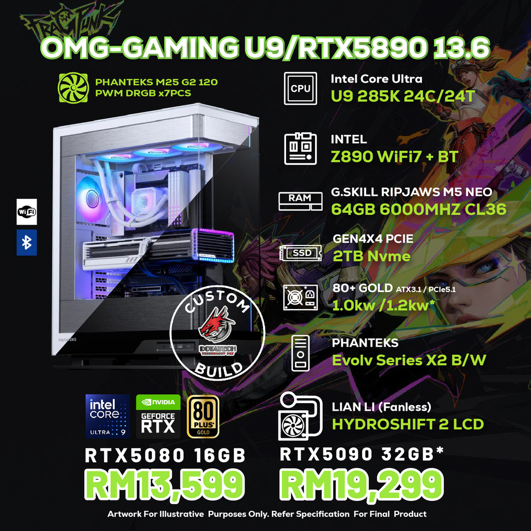 # DOTATECH  OMG-GAMING U9/RTX5890 13.6 - CUSTOM PC GAMING PACKAGE # U9 285K + GPU Option(s) / Custom-Made