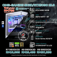 Load image into Gallery viewer, # DOTATECH OMG-GAMING 9X3D/RTX5090 18.9 - CUSTOM PC GAMING PACKAGE #  RTX 5090 32GB + CPU Option(s)
