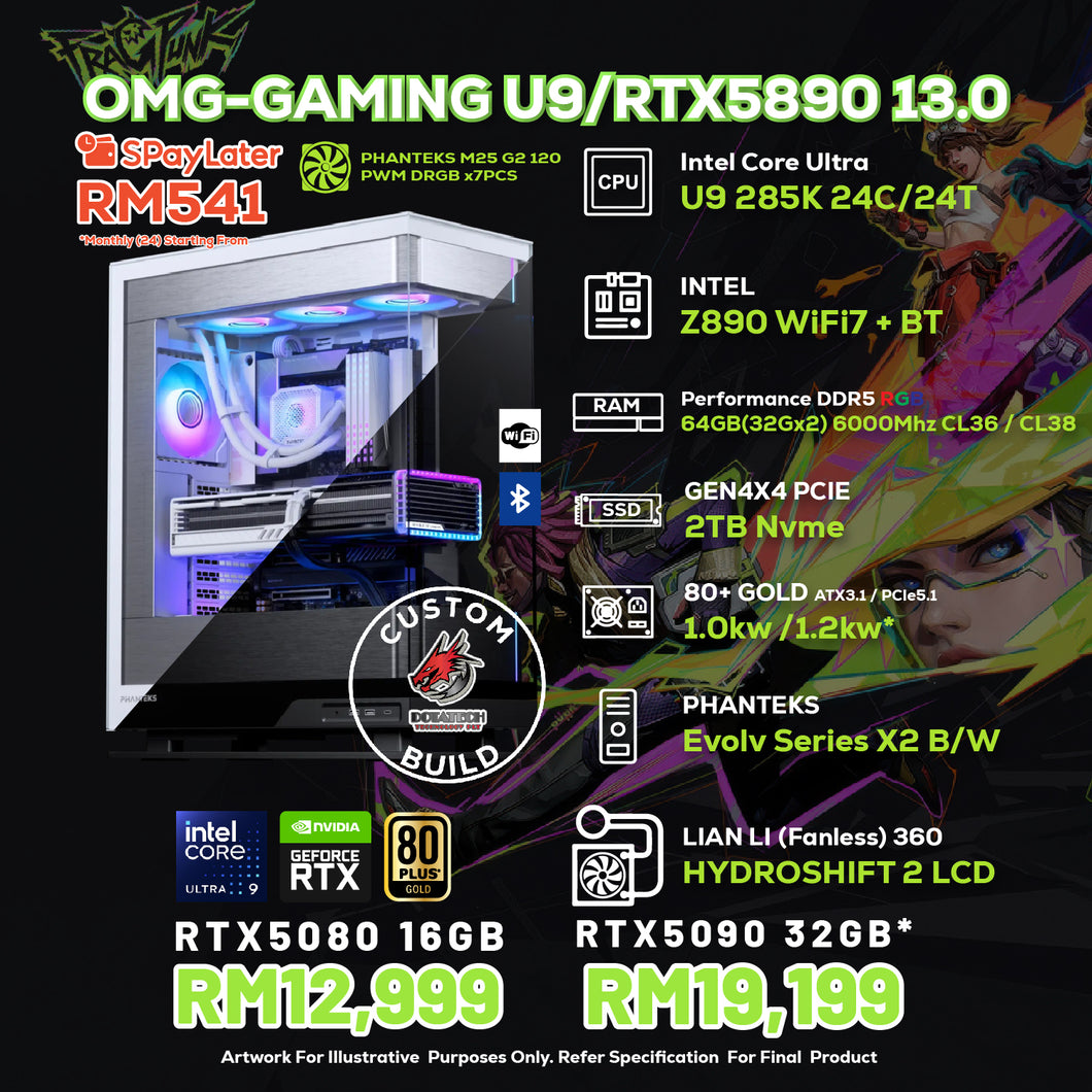 # DOTATECH OMG-GAMING U9/RTX5890 13.0 - CUSTOM PC GAMING PACKAGE # U9 285K + GPU Option(s)