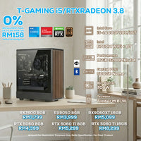 DOTATECH T-GAMING i5/RTXRADEON 3.8 PC GAMING PACKAGE / 16GB DDR4 / 500GB SSD / i5 14400F + GPU OPTIONS