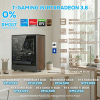 DOTATECH T-GAMING i5/RTXRADEON 3.8 PC GAMING PACKAGE / 16GB DDR4 / 1TB SSD / i5 14400F + GPU OPTIONS