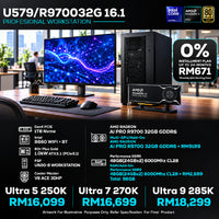 DOTATECH U579/R970032G 16.1 WORKSTATION PC PACKAGE 48GB DDR5 / 1TB SSD / RADEON AI PRO R9700 + CPU OPTIONS
