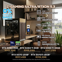 DOTATECH Z-GAMING iULTRA/RTXON 5.3 PC GAMING PACKAGE / 16GB DDR5 / 1TB SSD / U5 225F + GPU OPTIONS