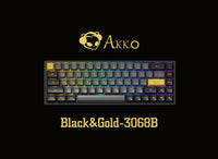 Akko Black & Gold 3068B Plus Fully Assembled Hot-swappable RGB Wireless Mechanical Keyboard CS JELLY PURPLE Switch