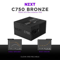 NZXT C750 750W BRONZE NON MODULAR ATX POWER SUPPLY PSU