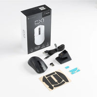 TECWARE EX1 Lightweight Tri-Mode Wireless Gaming Mouse With OLED Display & RGB Charging Dock BLACK / WHITE