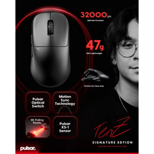 Load image into Gallery viewer, Pulsar TenZ Signature Edition Gaming Mouse / BLACK / RED Limited Edition
